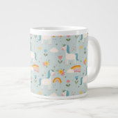 Cute pastel Rainbow Unicorn Pattern Grote Koffiekop (Voorkant rechts)