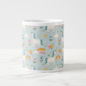 Cute pastel Rainbow Unicorn Pattern Grote Koffiekop (Voorkant)