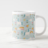 Cute pastel Rainbow Unicorn Pattern Grote Koffiekop (Rechts)