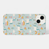 Cute pastel Rainbow Unicorn Pattern iPhone Hoesje (Achterkant horizontaal)