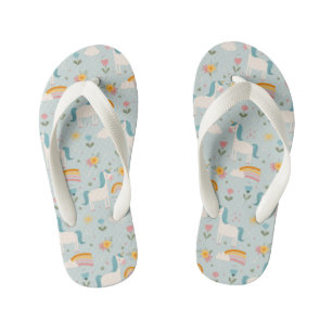 Cute pastel Rainbow Unicorn Pattern Kinder Teenslippers