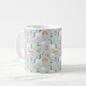Cute pastel Rainbow Unicorn Pattern Koffiemok (Voorkant links)