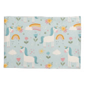 Cute pastel Rainbow Unicorn Pattern Kussensloop (Achterkant)