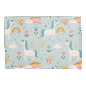 Cute pastel Rainbow Unicorn Pattern Kussensloop (Voorkant)