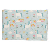 Cute pastel Rainbow Unicorn Pattern Kussensloop (Achterkant)