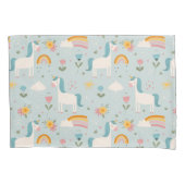 Cute pastel Rainbow Unicorn Pattern Kussensloop (Voorkant)