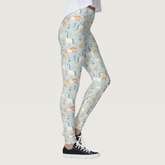 Cute pastel Rainbow Unicorn Pattern Leggings (Rechts)