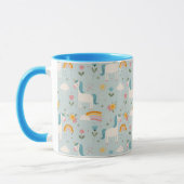 Cute pastel Rainbow Unicorn Pattern Mok (Links)