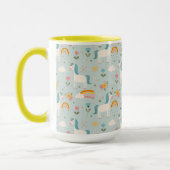 Cute pastel Rainbow Unicorn Pattern Mok (Links)