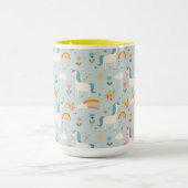 Cute pastel Rainbow Unicorn Pattern Mok (Midden)