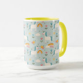 Cute pastel Rainbow Unicorn Pattern Mok (Voorkant rechts)