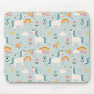 Cute pastel Rainbow Unicorn Pattern Muismat