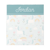 Cute pastel Rainbow Unicorn Pattern Notitieblok (Voorkant)