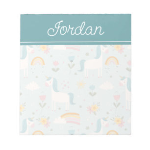 Cute pastel Rainbow Unicorn Pattern Notitieblok