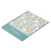 Cute pastel Rainbow Unicorn Pattern Notitieboek (Linkerzijde)