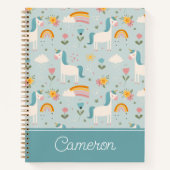 Cute pastel Rainbow Unicorn Pattern Notitieboek (Voorkant)