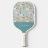 Cute pastel Rainbow Unicorn Pattern Pickleball Paddle (Voorkant)