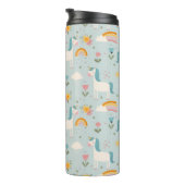 Cute pastel Rainbow Unicorn Pattern Thermosbeker (Geroteerd rechts)