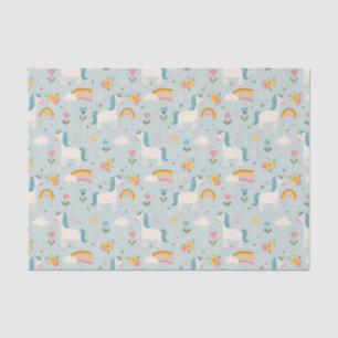 Cute pastel Rainbow Unicorn Pattern Tissuepapier