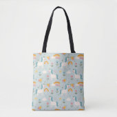 Cute pastel Rainbow Unicorn Pattern Tote Bag (Voorkant)