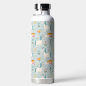 Cute pastel Rainbow Unicorn Pattern Waterfles (Rechts)