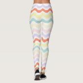 Cute Pastel Rainbow Wavy Lines Colorful Geometric  Leggings (Achterkant)