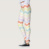 Cute Pastel Rainbow Wavy Lines Colorful Geometric  Leggings (Links)