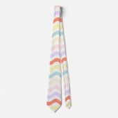 Cute Pastel Rainbow Wavy Lines Colorful Geometric Stropdas (Voorkant)
