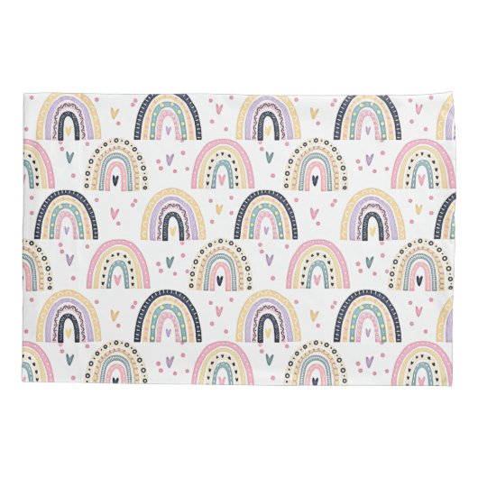 Cute pastel rainbows gepersonaliseerd kussensloop (Achterkant)