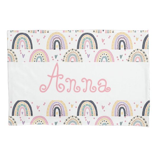 Cute pastel rainbows gepersonaliseerd kussensloop (Voorkant)