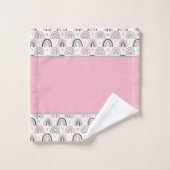 Cute pastel regenboog badhanddoek set bad handdoek (Wasdoekje)