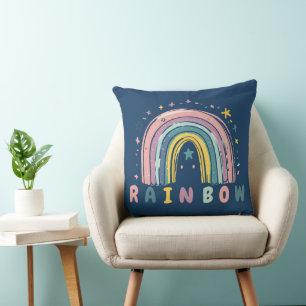 Cute Pastel Regenboog & Sterren Nursery Kussen