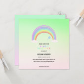 Cute Pastel Regenboog verloop bloem Baby Shower Gi Kaart (Voorkant / Achterkant in situ)