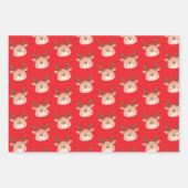 Cute Pastel Reindeer Head Inpakpapier Vel (Voorkant 3)