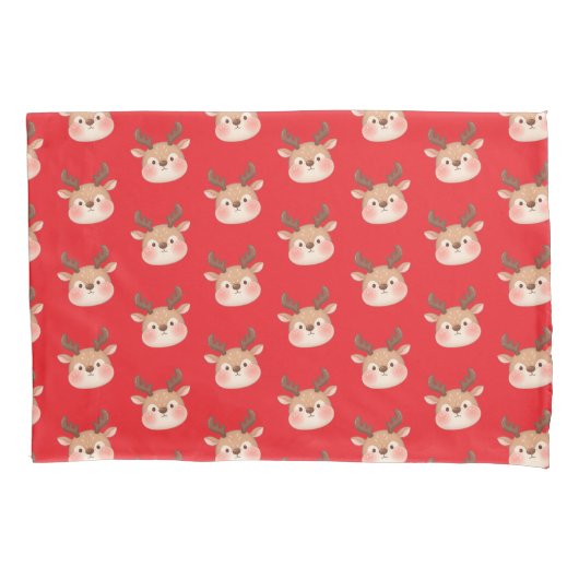 Cute Pastel Reindeer Head Kussensloop (Voorkant)