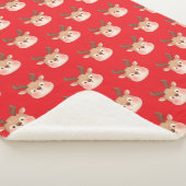 Cute Pastel Reindeer Head Sherpa Deken (3/4)