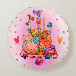 Cute Pastel Rond Kussen