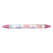 Cute pastel roos gold glitter franse macarons zwarte inkt pen (Voorkant)