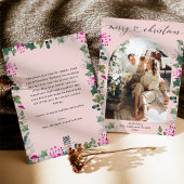 Cute Pastel Roze 1 Foto Boog Kerstkaart