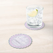 Cute Pastel Roze en Grijze Aangepaste Baby shower Kartonnen Onderzetters (Insitu)