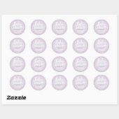 Cute Pastel Roze en Grijze Aangepaste Baby shower Ronde Sticker (Vel)
