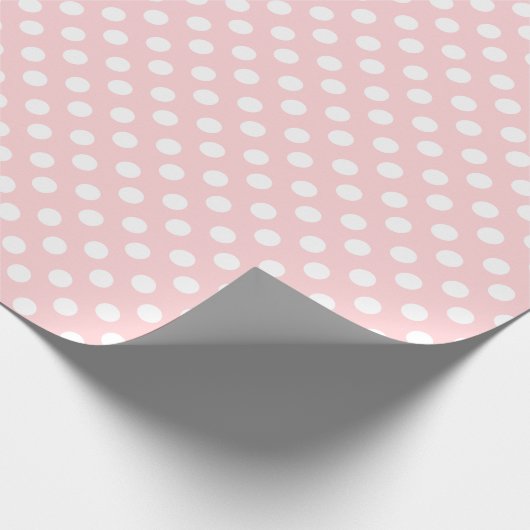Cute Pastel Roze en Witte Stippenpatroon Cadeaupapier (Hoek)