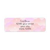 Cute Pastel Roze esthetische wolken Retouradres Etiket (Voorkant)