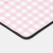 Cute Pastel Roze Gingham Patroon Bureaumat (Hoek)