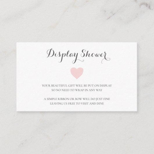 Cute Pastel Roze Heart Girl Display Shower Informatiekaartje (Voorkant)