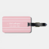 Cute Pastel Roze Mooie School Potlood Boog Bagagelabel (Achterkant horizontaal)