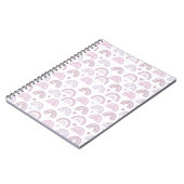 Cute Pastel Roze Rainbows Hearts & Stars patroon Notitieboek (Linkerzijde)