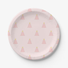 Cute Pastel Roze roze kerstbomen Pattern Papieren Bordje