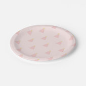 Cute Pastel Roze roze kerstbomen Pattern Papieren Bordje (Gekanteld)