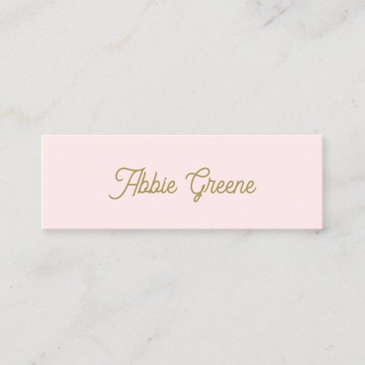 Cute Pastel Roze Script Beauty Mini Visitekaartje (Voorkant)